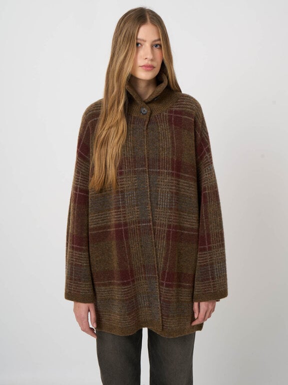 REPEAT REPEAT Wool-Alpaca Jacquard Jacket Cardigan