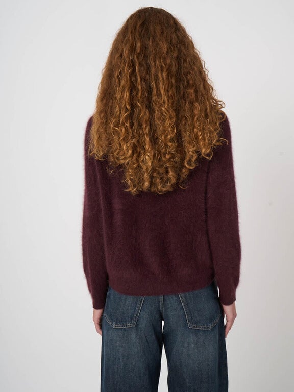 REPEAT REPEAT Brushed Pure Cashmere Stand-Collar Cardigan