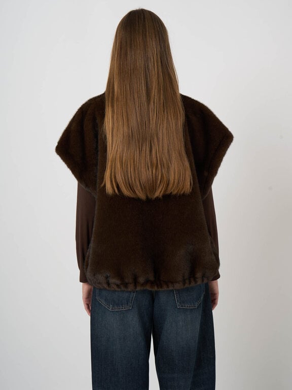 REPEAT REPEAT Reversible Faux-Mink Vest