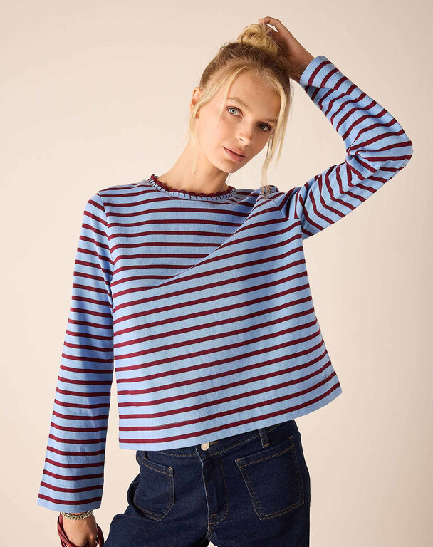 MERSEA MERSEA Mariner Tee- Plum Berry Stripe
