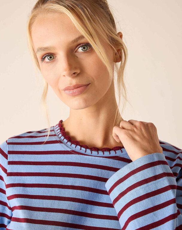 MERSEA MERSEA Mariner Tee- Plum Berry Stripe