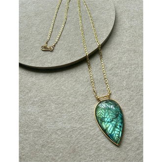 ROBINDIRA UNSWORTH 14k Gold Vermeil & Labradorite Necklace, 29"