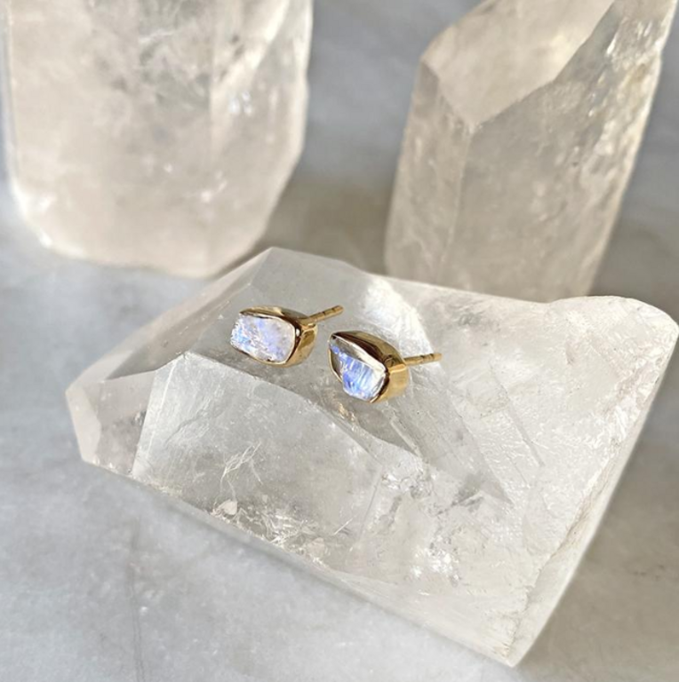 ROBINDIRA UNSWORTH ROBINDIRA UNSWORTH Moonstone Stud Earrings