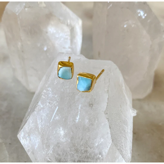 ROBINDIRA UNSWORTH Larimar Stud Earrings