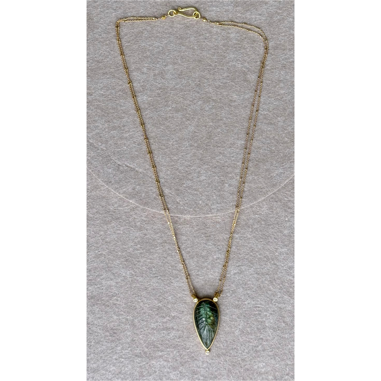 ROBINDIRA UNSWORTH ROBINDIRA UNSWORTH 14k Gold Vermeil Labradorite and White Topaz Necklace