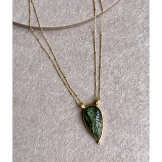 ROBINDIRA UNSWORTH 14k Gold Vermeil Labradorite and White Topaz Necklace, 21"