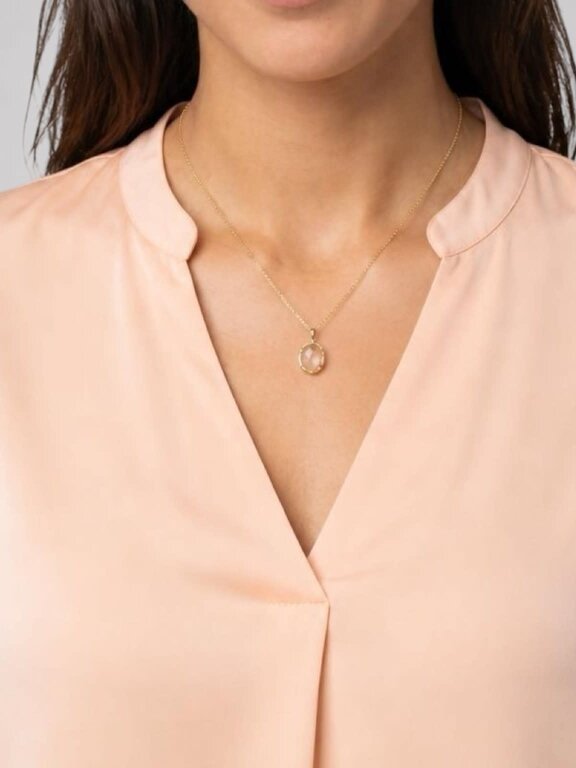 ROBINDIRA UNSWORTH ROBINDIRA UNSWORTH 14k Gold Vermeil & Oval Rutilated Quartz Necklace