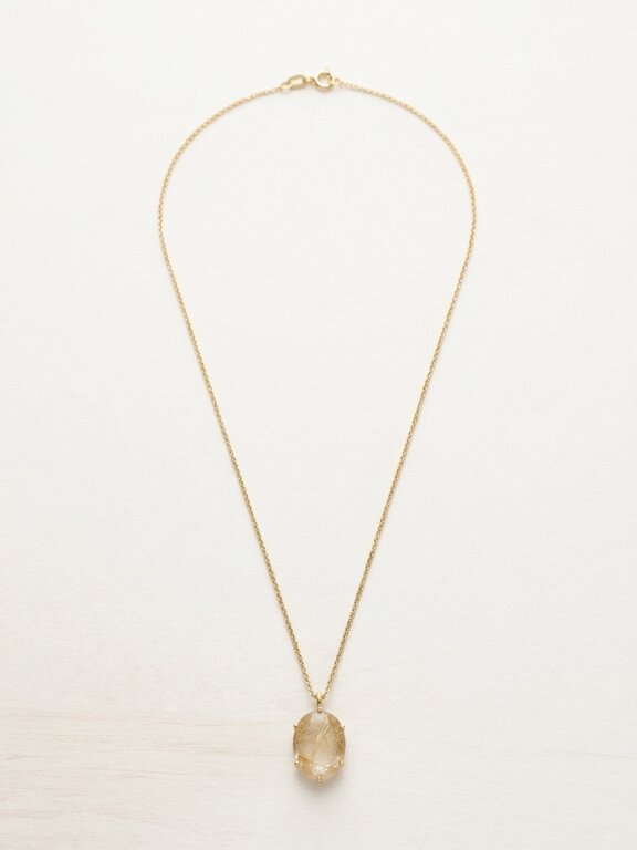 ROBINDIRA UNSWORTH ROBINDIRA UNSWORTH 14k Gold Vermeil & Oval Rutilated Quartz Necklace