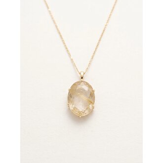 ROBINDIRA UNSWORTH 14k Gold Vermeil & Oval Rutilated Quartz Necklace