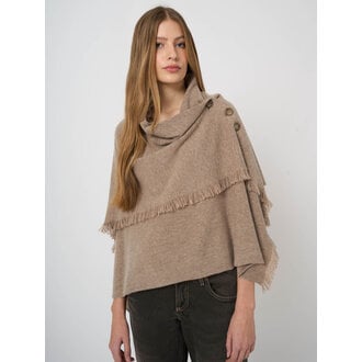 REPEAT Button Poncho with Fringe