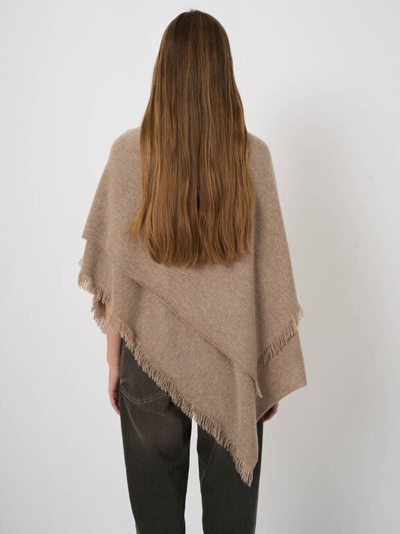 REPEAT REPEAT Button Poncho with Fringe
