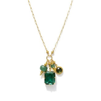 ROBINDIRA UNSWORTH 14K Gold Vermeil, Labradorite, Kyanite, Black Rutilated Quartz Necklace