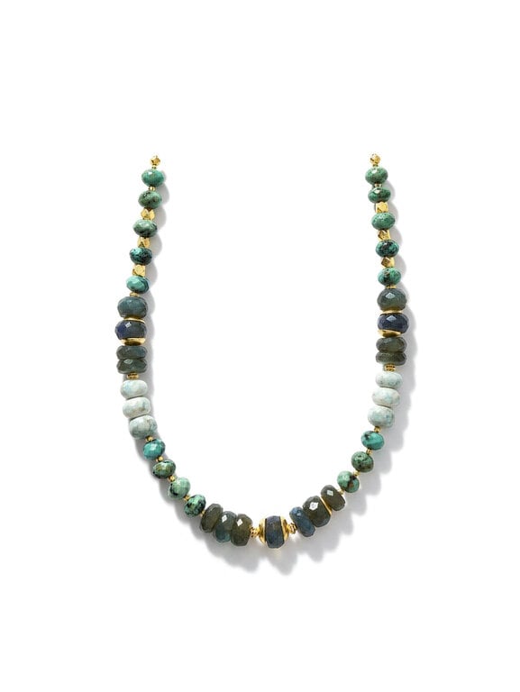 ROBINDIRA UNSWORTH ROBINDIRA UNSWORTH 14k Gold Vermeil, African Turquoise, Silverite, Aquamarine, Labradorite