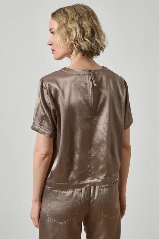 LILLA P LILLA P Slub Woven Darted Top