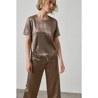 LILLA P Slub Woven Darted Top