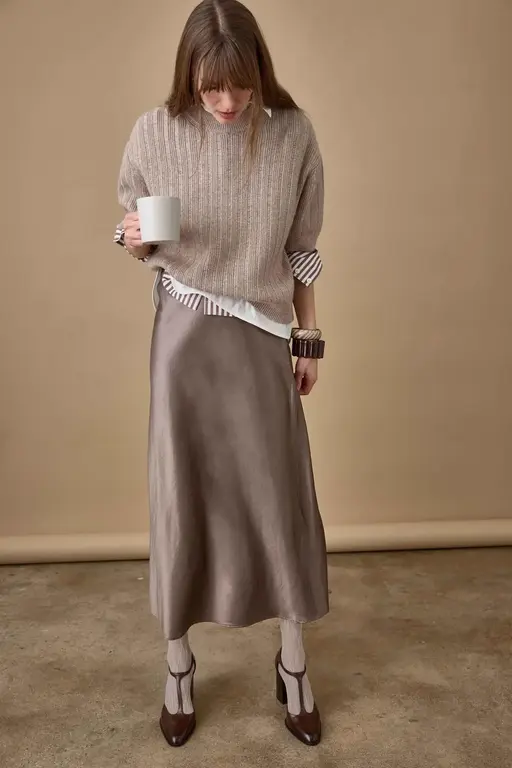 LILLA P LILLA P Slub Woven Bias Skirt