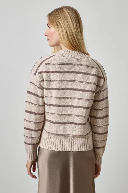 LILLA P LILLA P Multi Stripe V-Neck Sweater