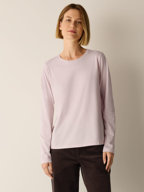 EILEEN FISHER EILEEN FISHER Cotton Jersey Round Neck Long-Sleeve Tee