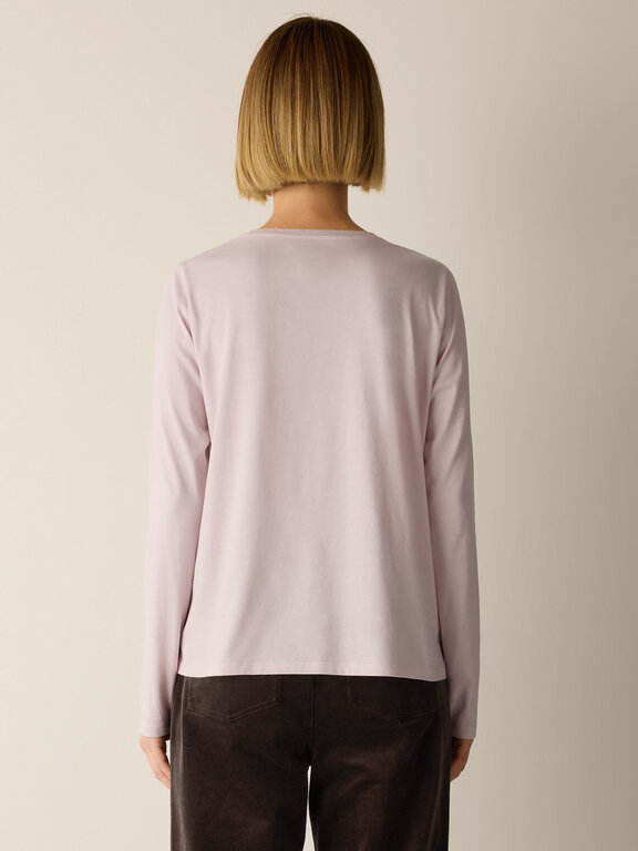 EILEEN FISHER EILEEN FISHER Cotton Jersey Round Neck Long-Sleeve Tee