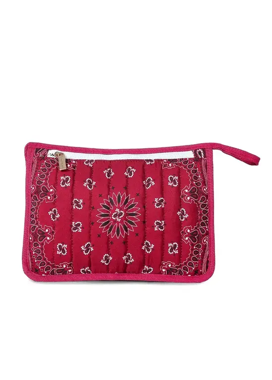 HAUTE SHORE HAUTE SHORE Beau Crimson & White Bandana Pouch