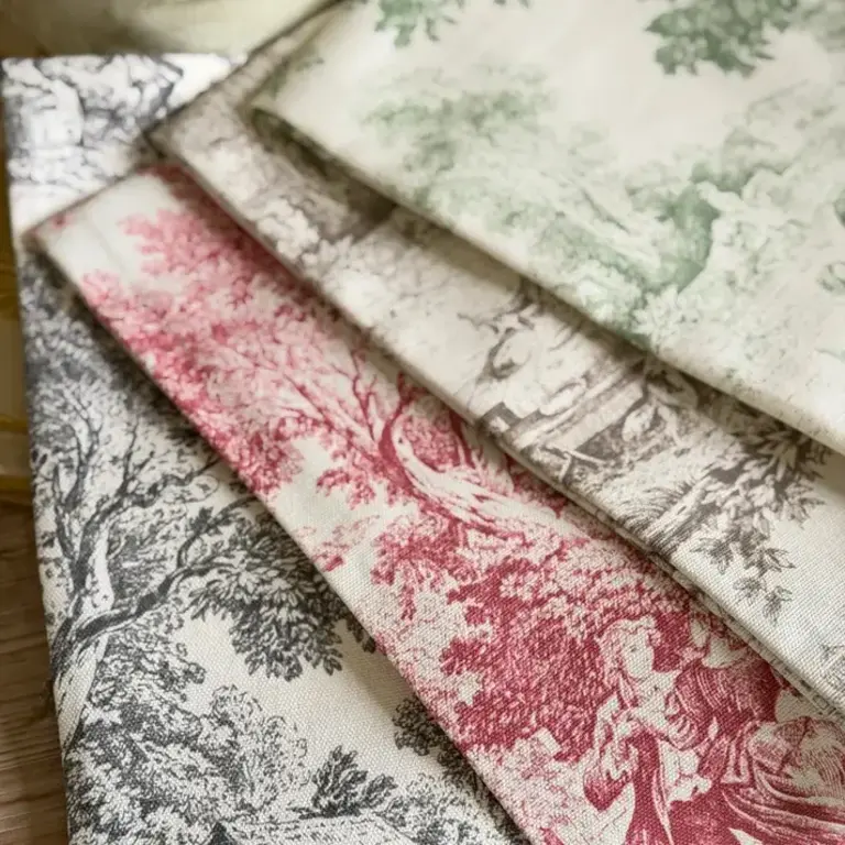 ARTE ITALICA ARTE ITALICA Montefalco Toile Italian Cotton Towel, Cream & Red