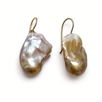JMNYC DESIGNS Natural Baroque Pearl Wire Earrings