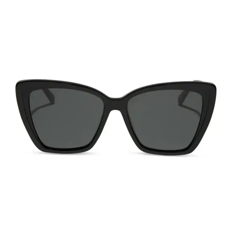 DIFF DIFF Becky II Sunglasses- Black & Dark Smoke