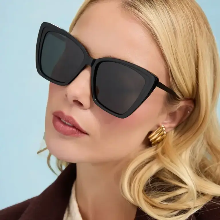 DIFF DIFF Becky II Sunglasses- Black & Dark Smoke