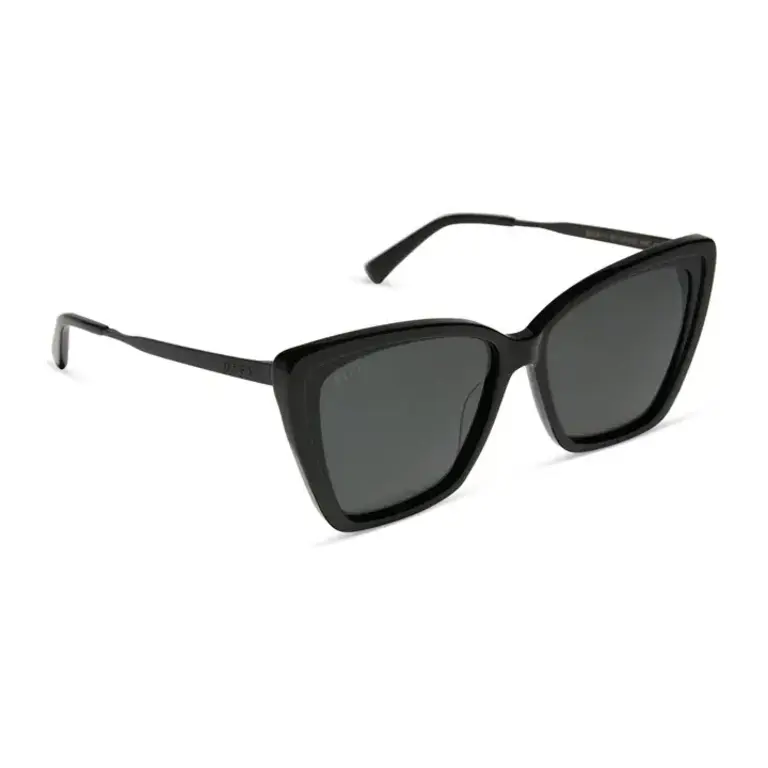 DIFF DIFF Becky II Sunglasses- Black & Dark Smoke