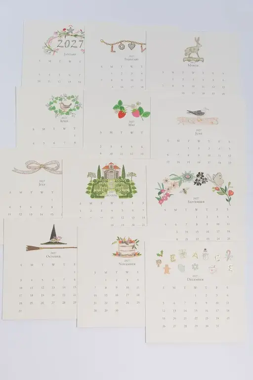 KAREN ADAMS KAREN ADAMS 2027 Classic Desk Calendar- Silver Easel
