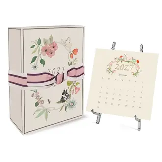 KAREN ADAMS 2027 Classic Desk Calendar- Silver Easel