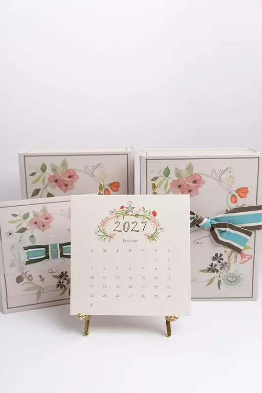 KAREN ADAMS KAREN ADAMS 2027 Classic Desk Calendar- Gold Easel