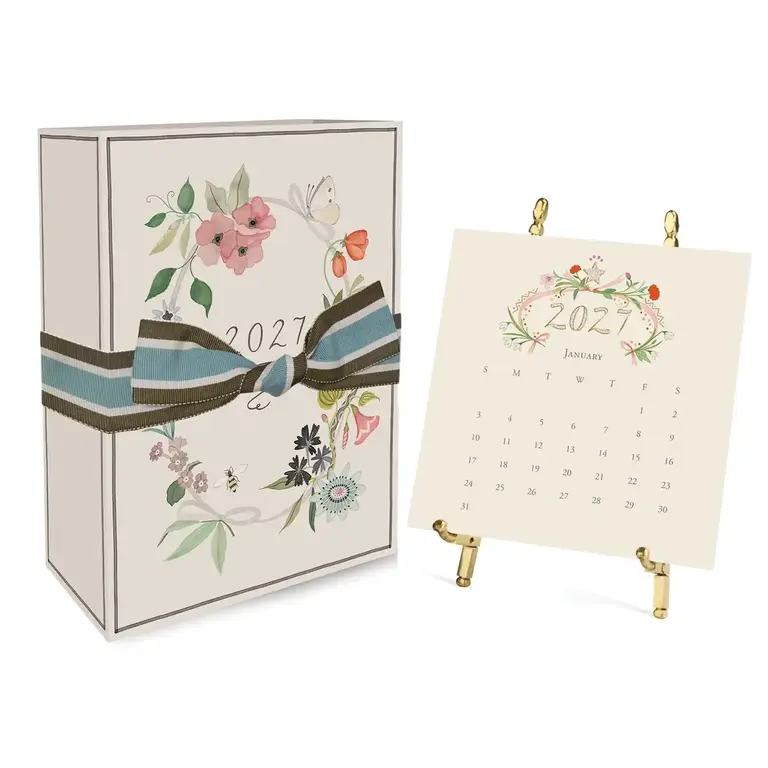 KAREN ADAMS KAREN ADAMS 2027 Classic Desk Calendar- Gold Easel
