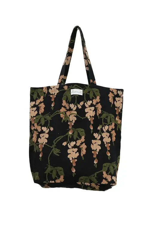 ONE HUNDRED STARS ONE HUNDRED STARS Wisteria Black Canvas Bag