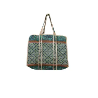 ONE HUNDRED STARS Amulet Emerald Canvas Quilted Tote Bag