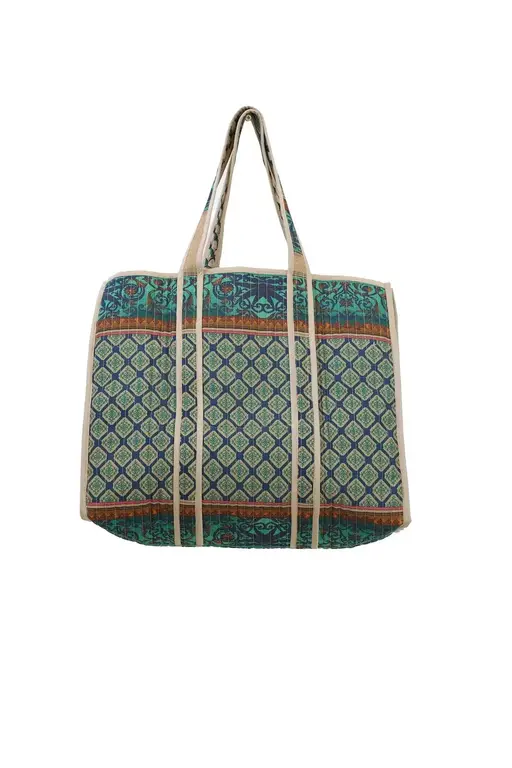ONE HUNDRED STARS ONE HUNDRED STARS Amulet Emerald Canvas Quilted Tote Bag