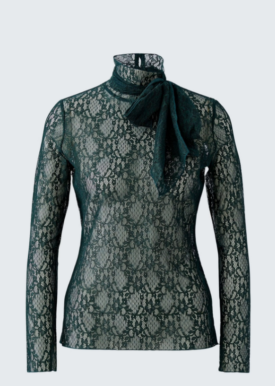 OUI OUI Long Sleeve Lace Top
