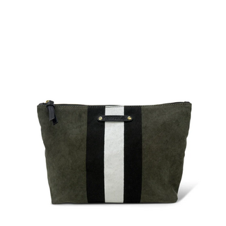 KEMPTON Double Canvas Pouch- Olive Stripe