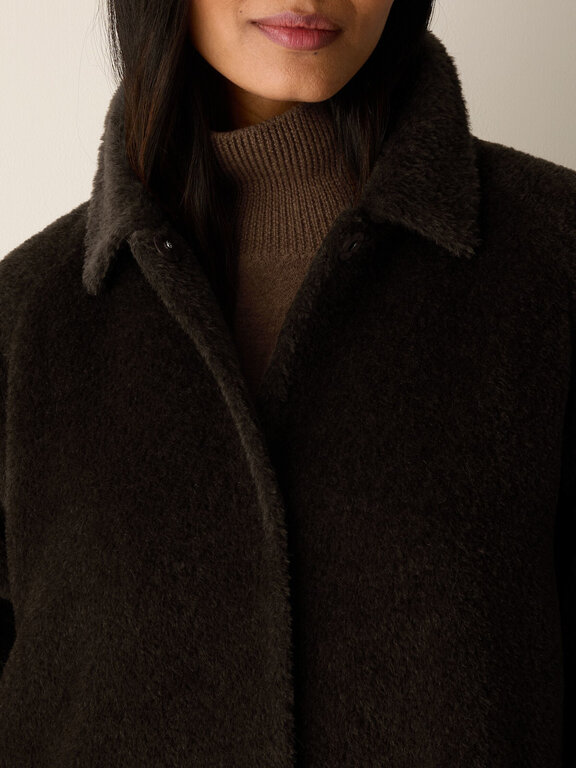 EILEEN FISHER EILEEN FISHER Classic Collar Raglan Sleeve Coat