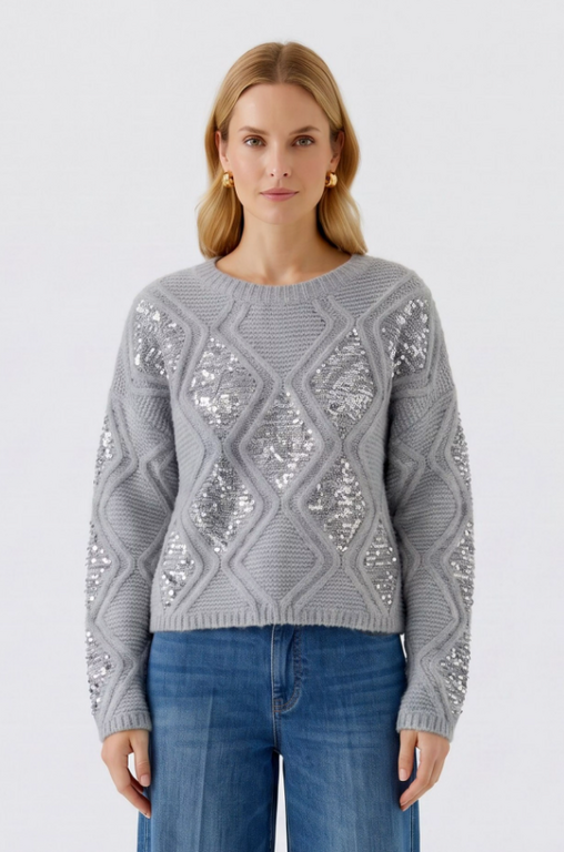 OUI OUI Embellished Pullover Sweater