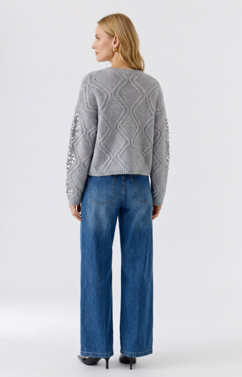 OUI OUI Embellished Pullover Sweater