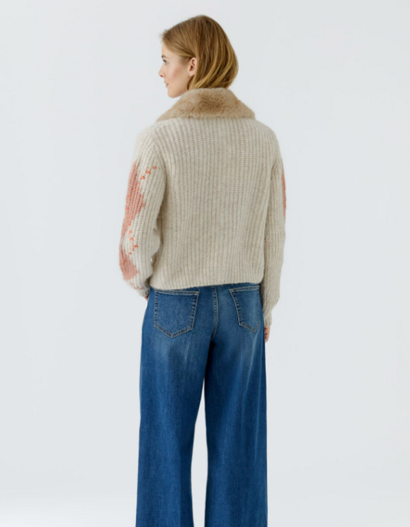 OUI OUI Argyle Cardigan