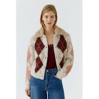 OUI Argyle Cardigan