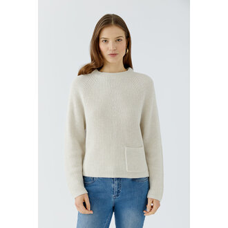 OUI Riya Shaker Pullover- Off White