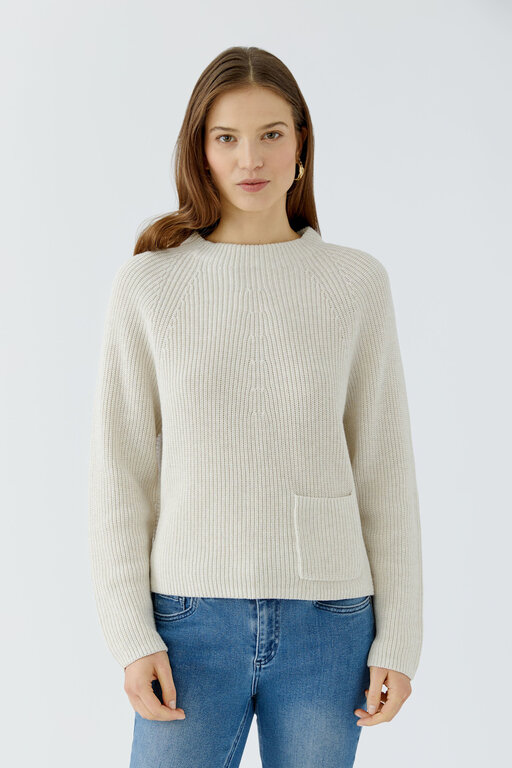 OUI OUI Riya Shaker Pullover- Off  White