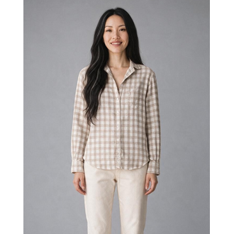 FRANK & EILEEN Eileen Textured Check Blouse