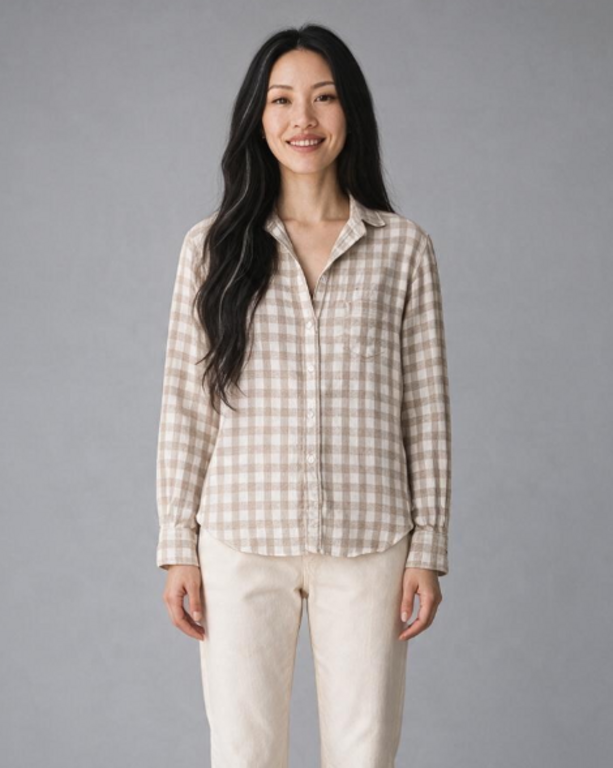 FRANK & EILEEN FRANK & EILEEN Eileen Textured Check Blouse