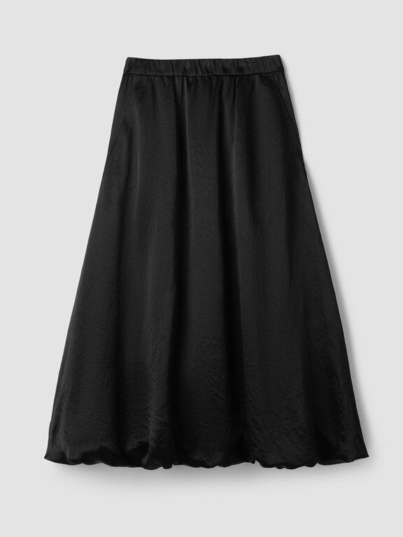 EILEEN FISHER EILEEN FISHER Crinkled Satin Bubble Hem Skirt