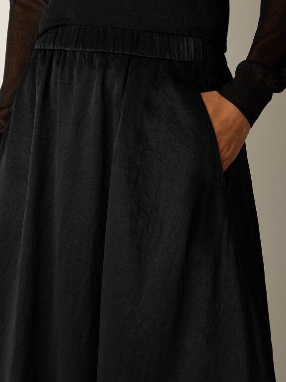 EILEEN FISHER EILEEN FISHER Crinkled Satin Bubble Hem Skirt