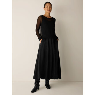 EILEEN FISHER Crinkled Satin Bubble Hem Skirt